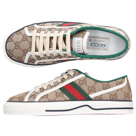 men gucci low top sneakers tan color|low price gucci sneakers.